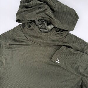 Alive Mens XL Olive Green Moisture Quick-Dry Textured Performance Hoodie